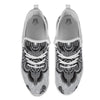 Western Floral Grey And Black Print White Athletic Shoes-grizzshop