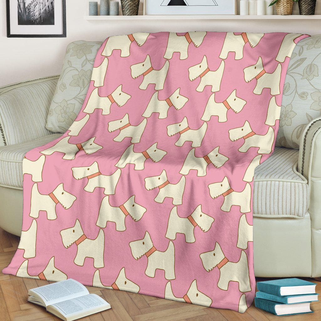 Westie Dog Pattern Print Blanket-grizzshop