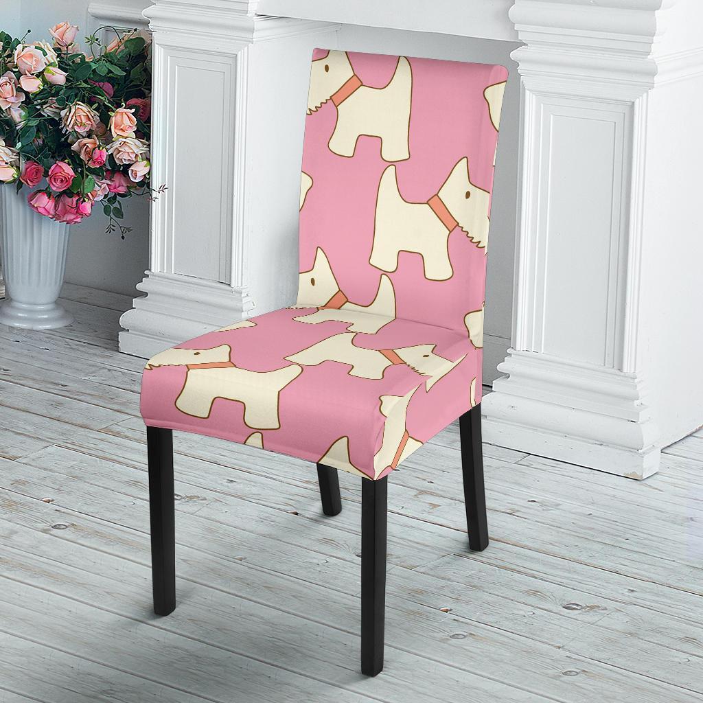 Westie Dog Pattern Print Chair Cover-grizzshop