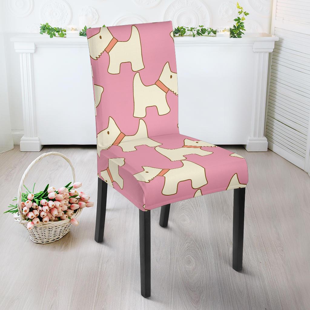 Westie Dog Pattern Print Chair Cover-grizzshop