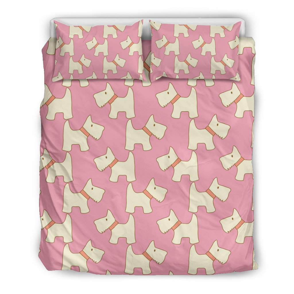 Westie Dog Pattern Print Duvet Cover Bedding Set-grizzshop