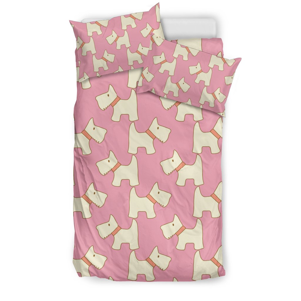 Westie Dog Pattern Print Duvet Cover Bedding Set-grizzshop