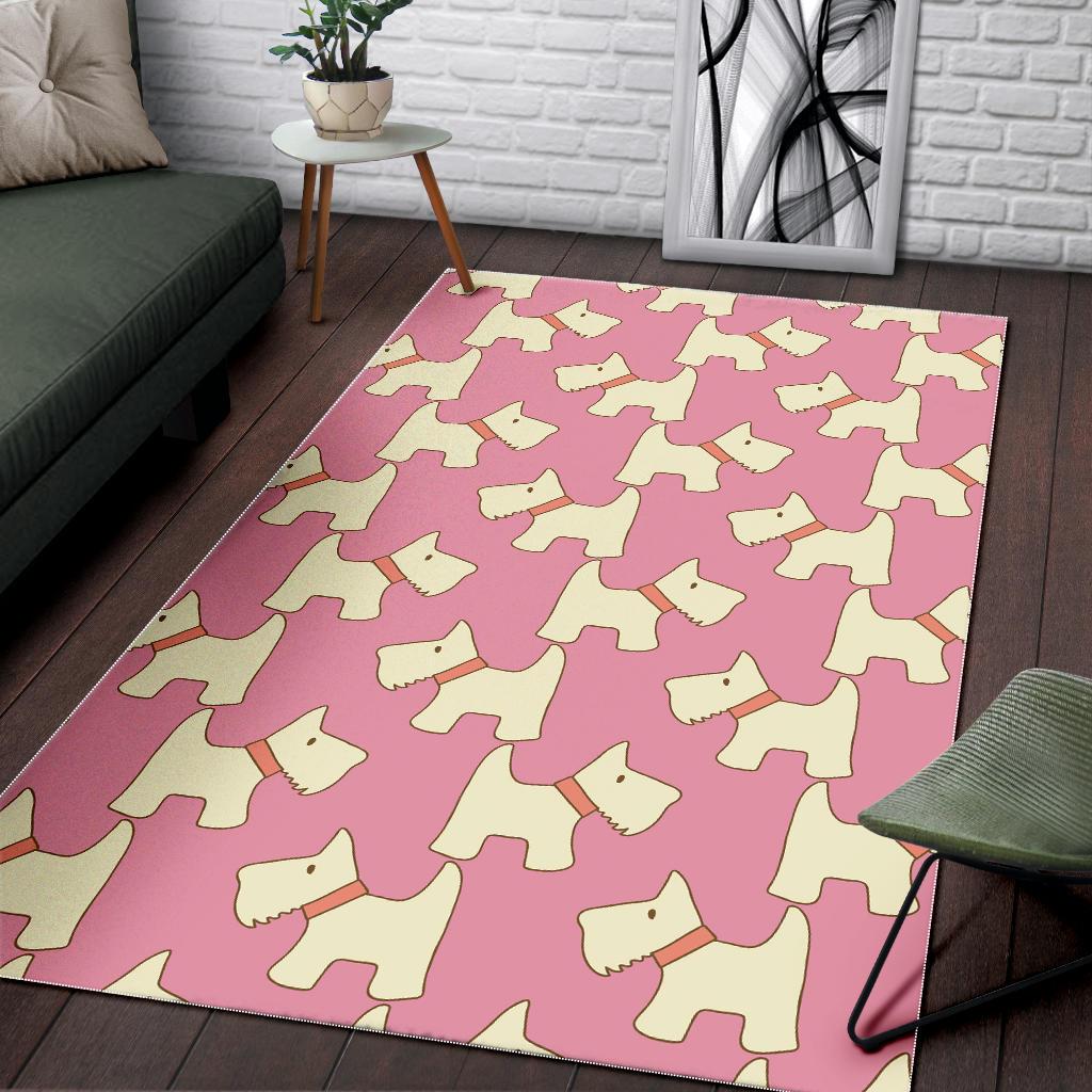 Westie Dog Pattern Print Floor Mat-grizzshop