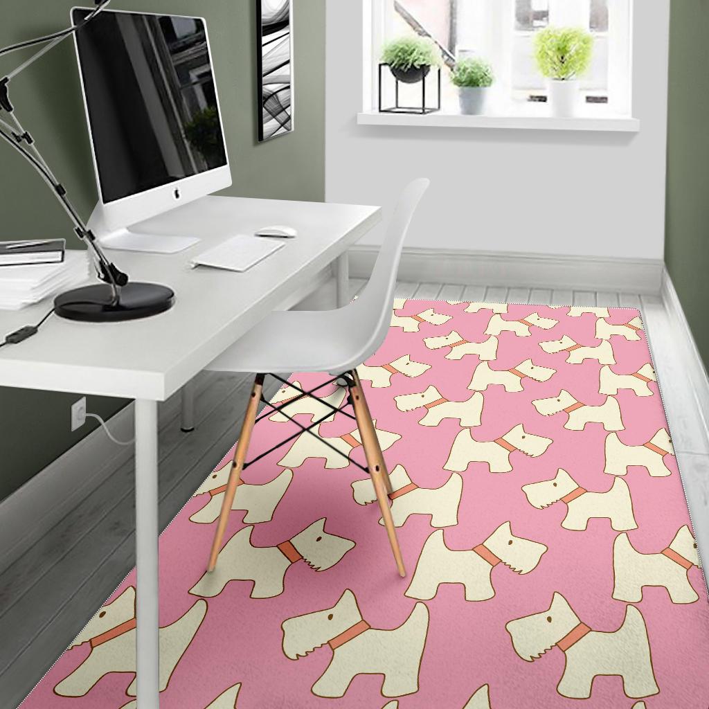 Westie Dog Pattern Print Floor Mat-grizzshop