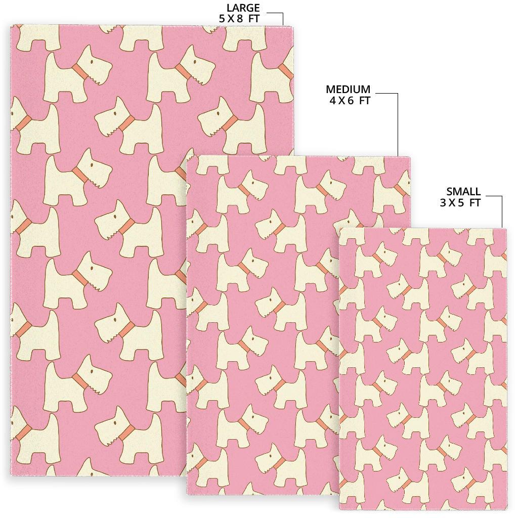 Westie Dog Pattern Print Floor Mat-grizzshop