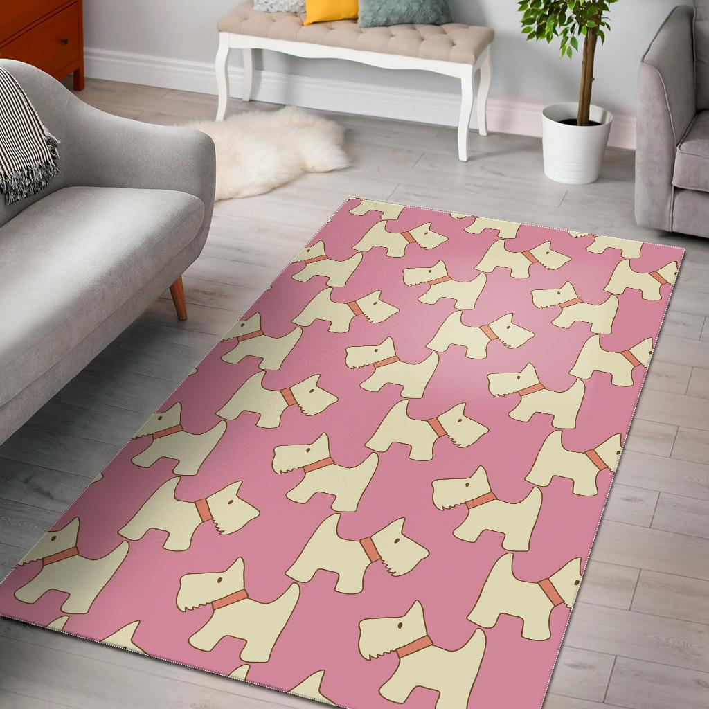 Westie Dog Pattern Print Floor Mat-grizzshop