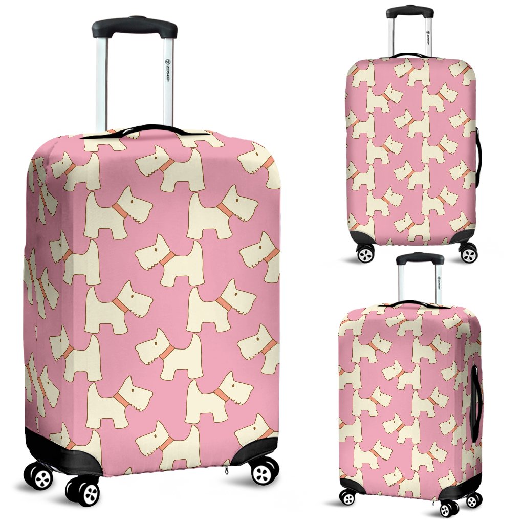 Westie Dog Pattern Print Luggage Cover Protector-grizzshop