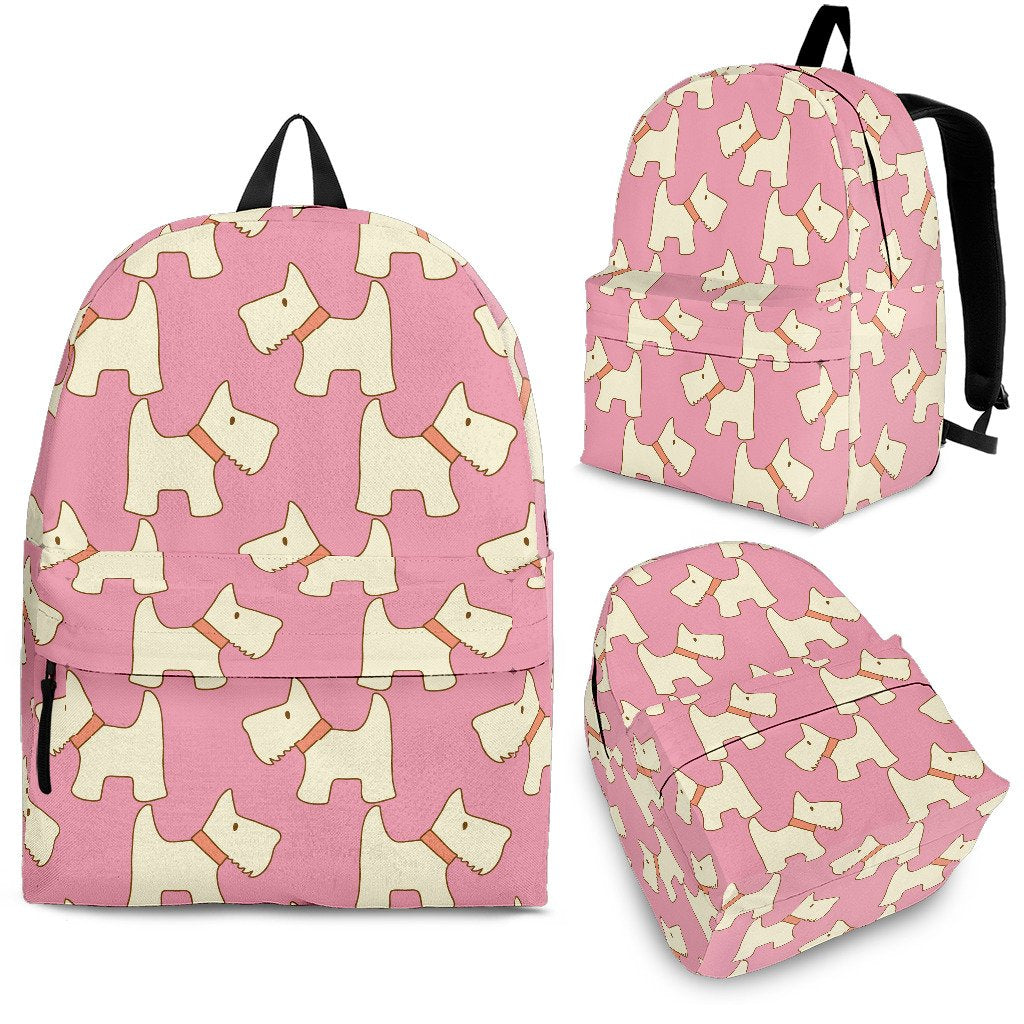 Westie Dog Pattern Print Premium Backpack-grizzshop