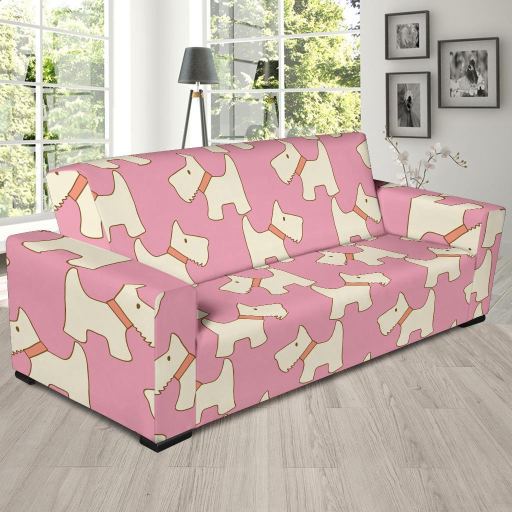 Westie Dog Pattern Print Sofa Covers-grizzshop