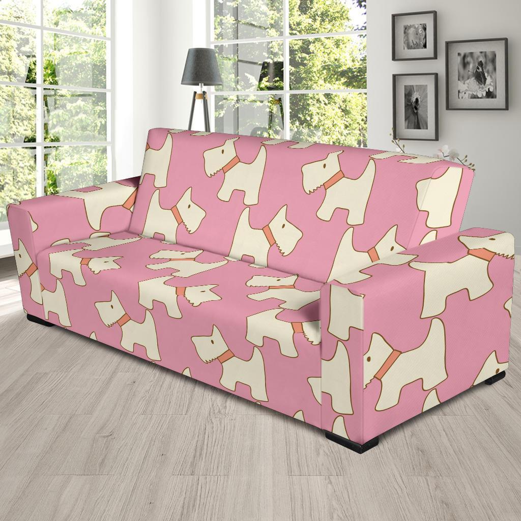 Westie Dog Pattern Print Sofa Covers-grizzshop