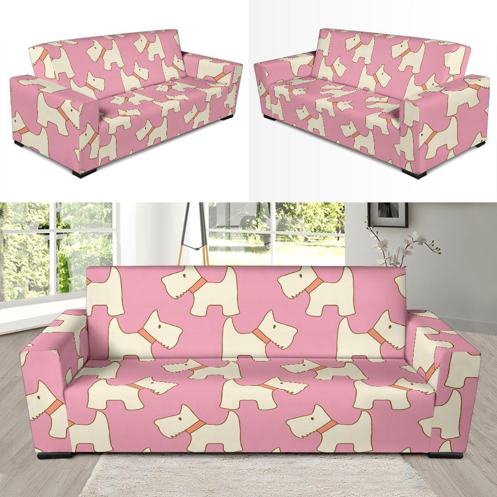 Westie Dog Pattern Print Sofa Covers-grizzshop