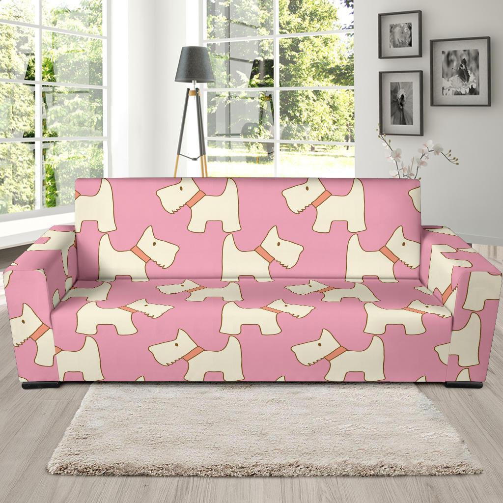 Westie Dog Pattern Print Sofa Covers-grizzshop