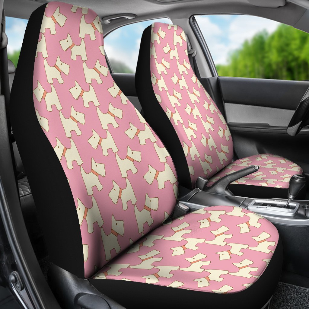 Westie Dog Pattern Print Universal Fit Car Seat Cover-grizzshop