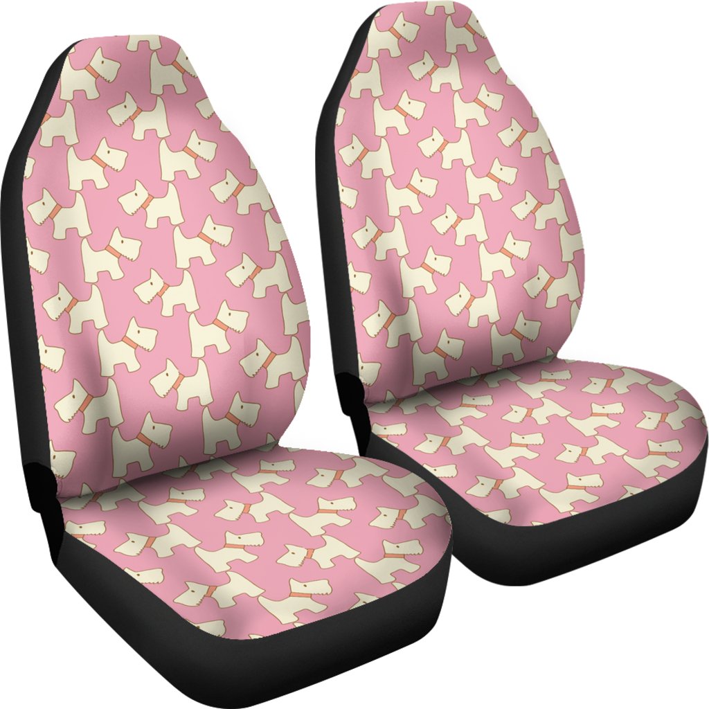 Westie Dog Pattern Print Universal Fit Car Seat Cover-grizzshop