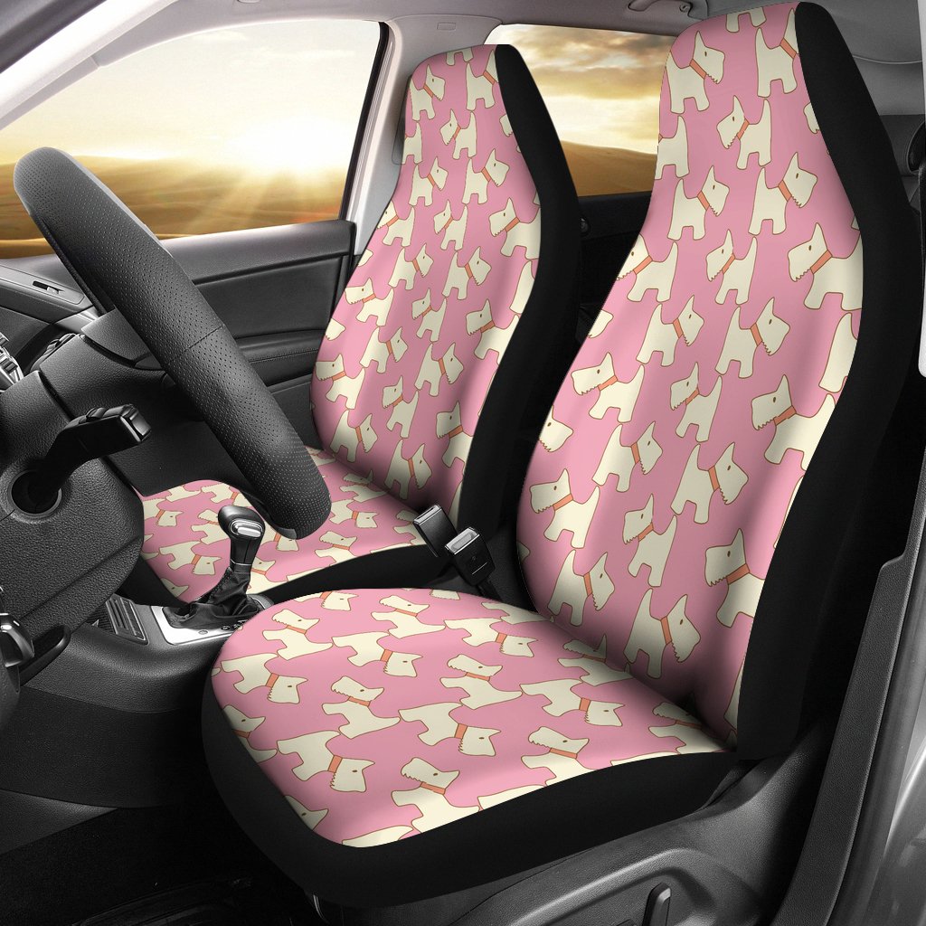 Westie Dog Pattern Print Universal Fit Car Seat Cover-grizzshop