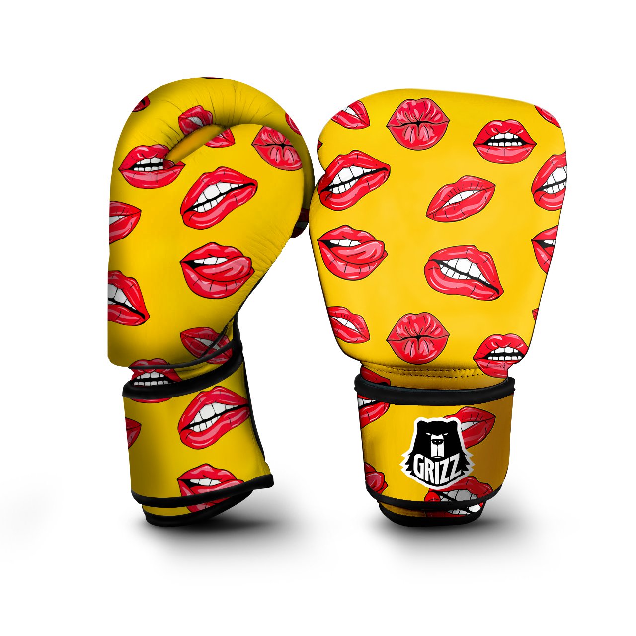 Wet Lips Print Pattern Boxing Gloves-grizzshop