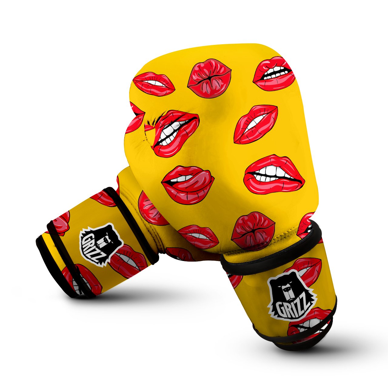 Wet Lips Print Pattern Boxing Gloves-grizzshop