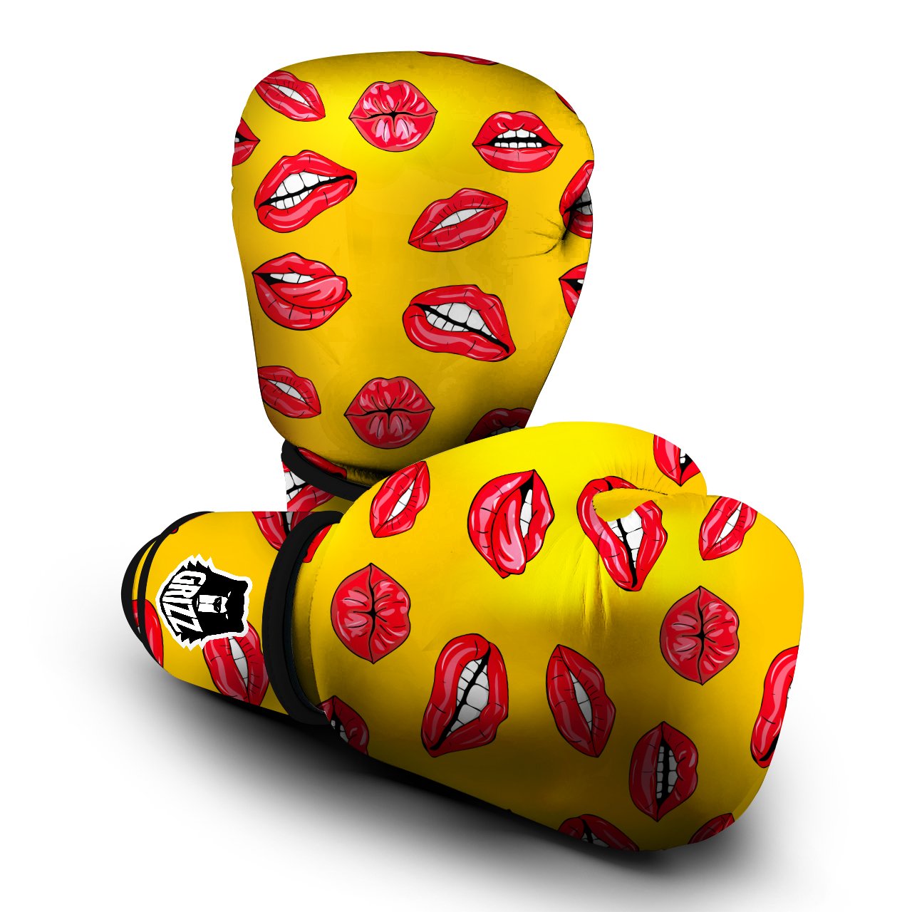 Wet Lips Print Pattern Boxing Gloves-grizzshop