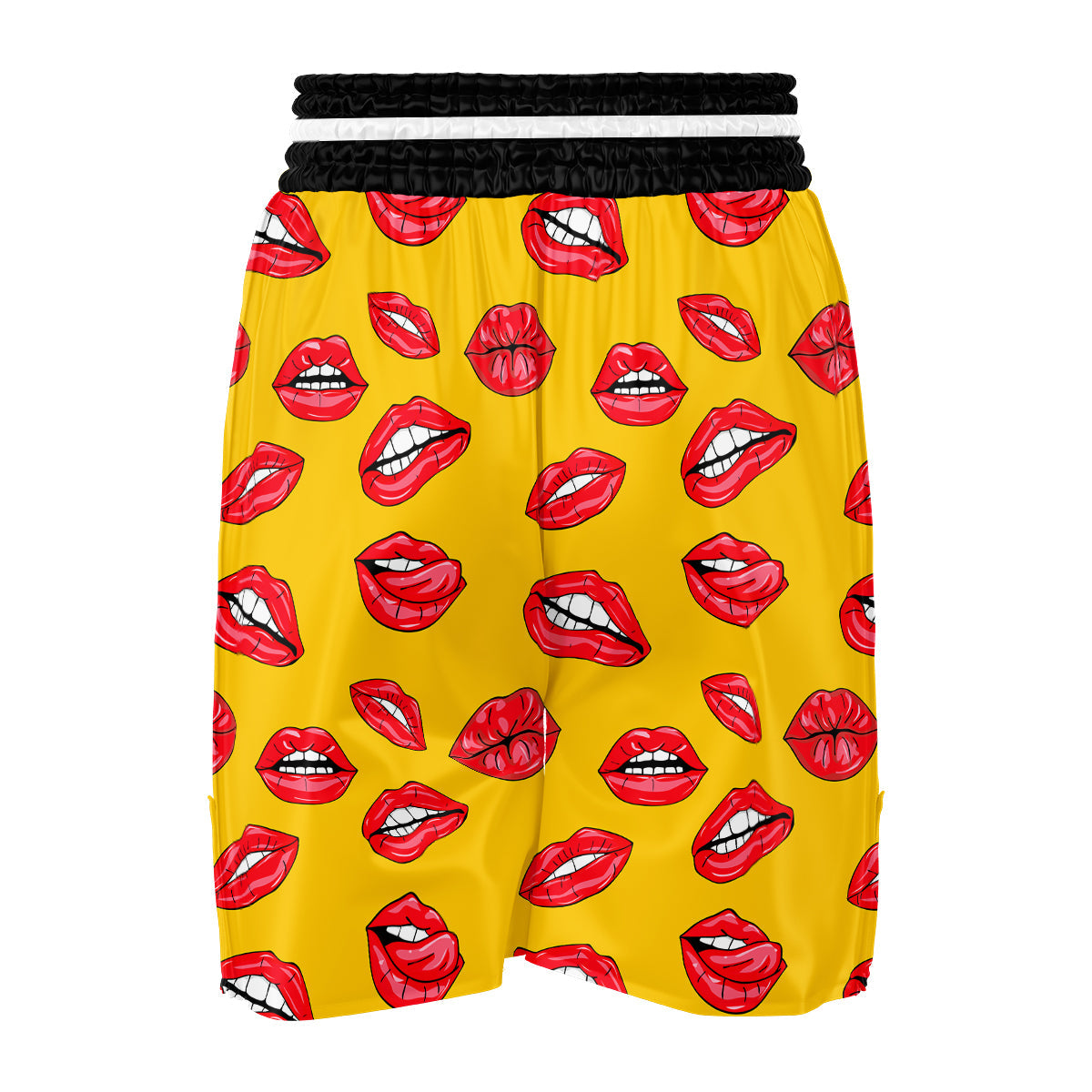 Wet Lips Print Pattern Boxing Shorts-grizzshop