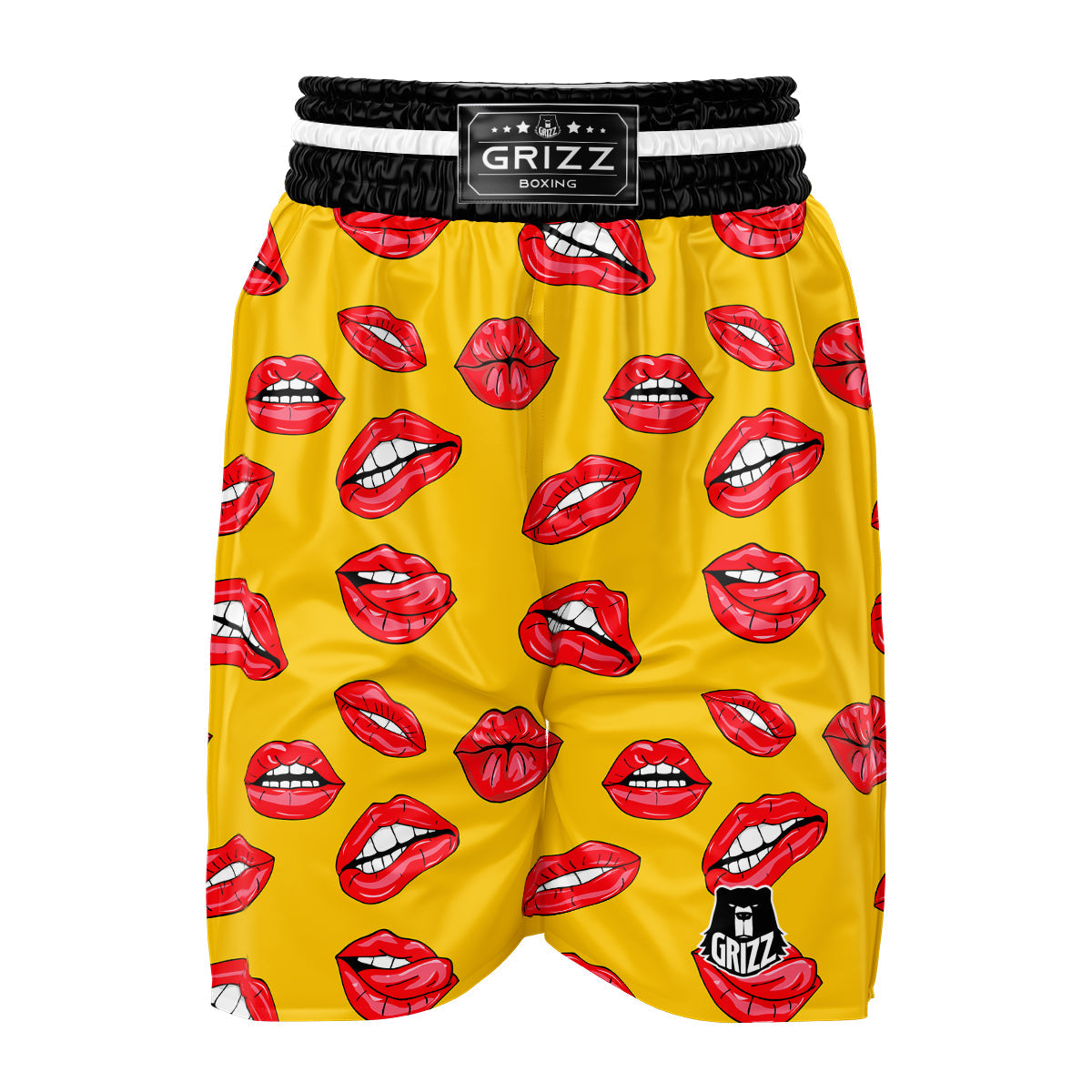 Wet Lips Print Pattern Boxing Shorts-grizzshop