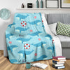 Whale Humpback Pattern Print Blanket-grizzshop