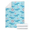 Whale Humpback Pattern Print Blanket-grizzshop