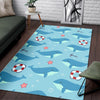 Whale Humpback Pattern Print Floor Mat-grizzshop