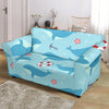 Whale Humpback Pattern Print Loveseat Cover-grizzshop