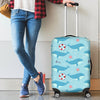 Whale Humpback Pattern Print Luggage Cover Protector-grizzshop