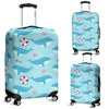 Whale Humpback Pattern Print Luggage Cover Protector-grizzshop