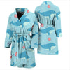 Whale Humpback Pattern Print Men Long Robe-grizzshop