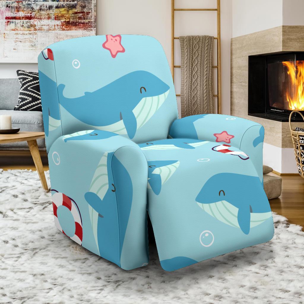 Whale Humpback Pattern Print Recliner Cover-grizzshop