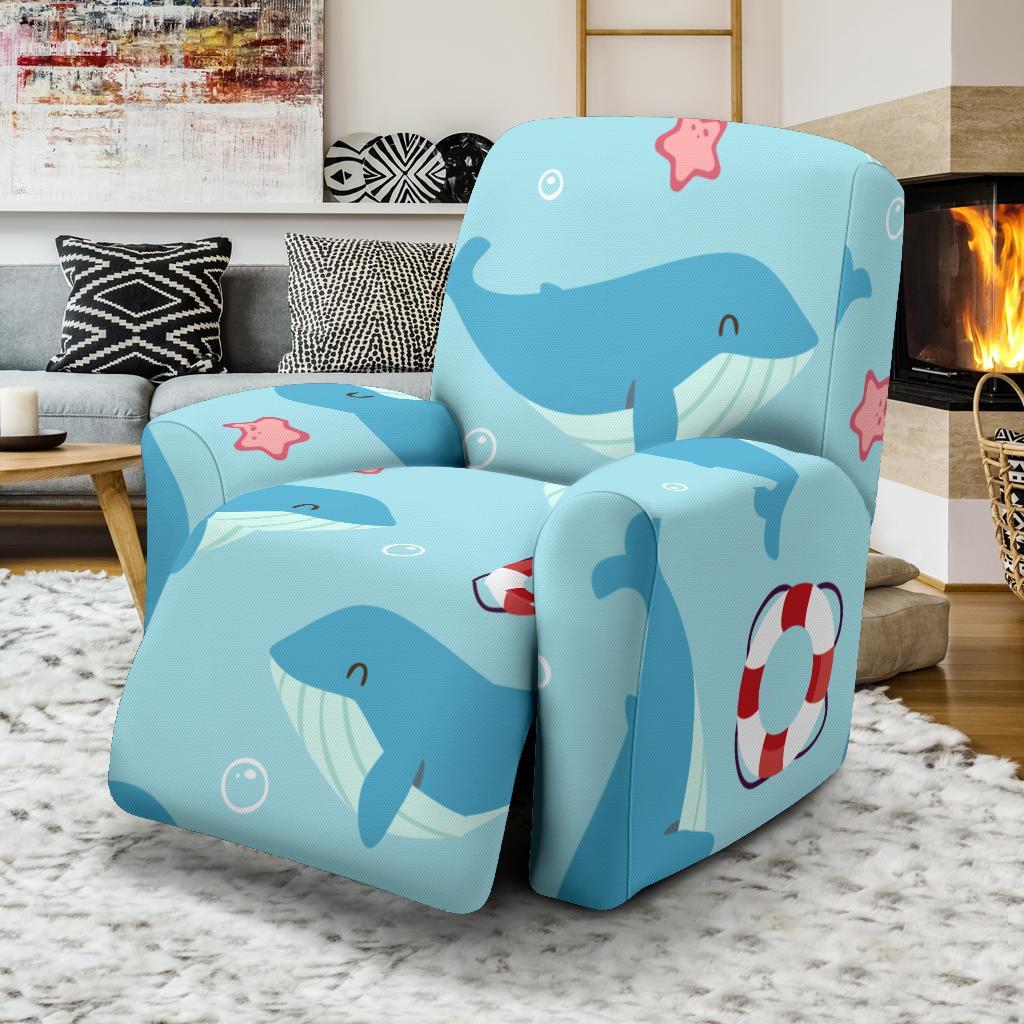 Whale Humpback Pattern Print Recliner Cover-grizzshop