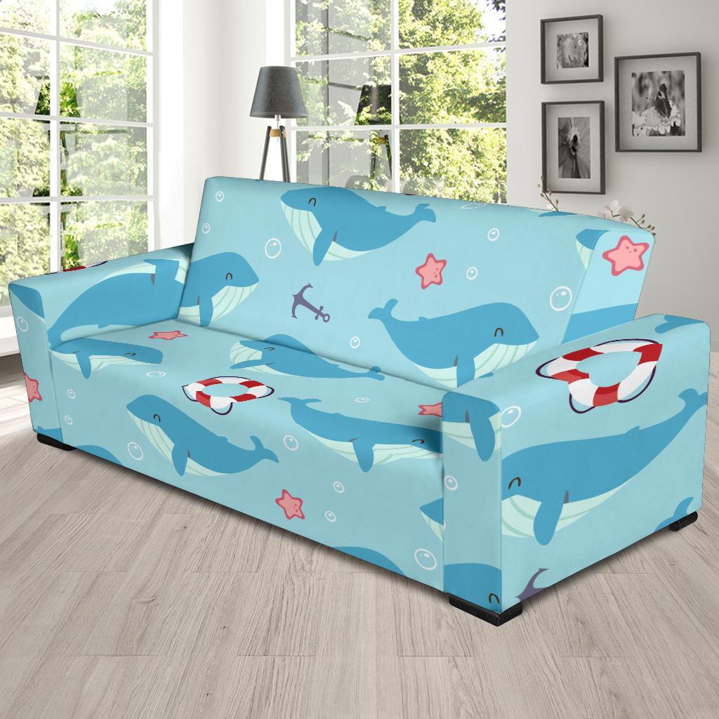 Whale Humpback Pattern Print Sofa Covers-grizzshop