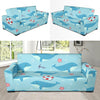 Whale Humpback Pattern Print Sofa Covers-grizzshop