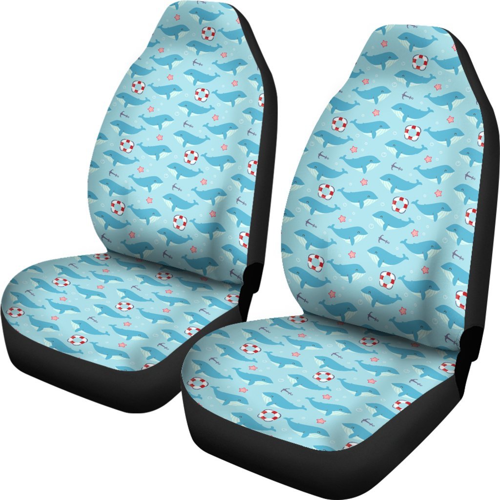 Whale Humpback Pattern Print Universal Fit Car Seat Cover-grizzshop