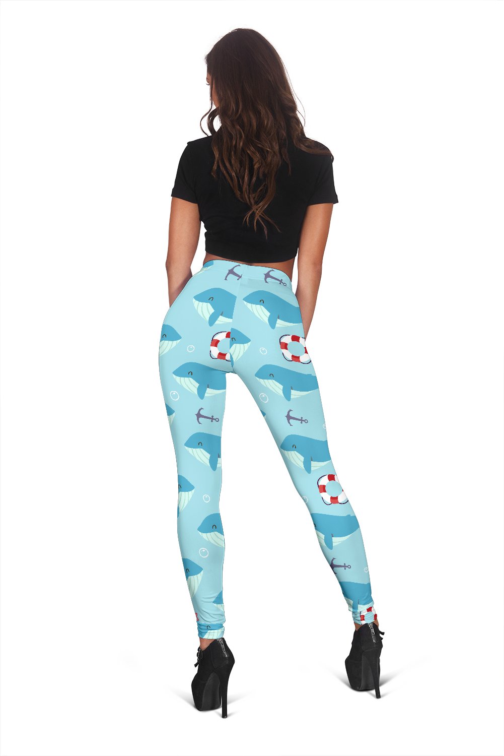 Whale Humpback Pattern Print Women Leggings-grizzshop