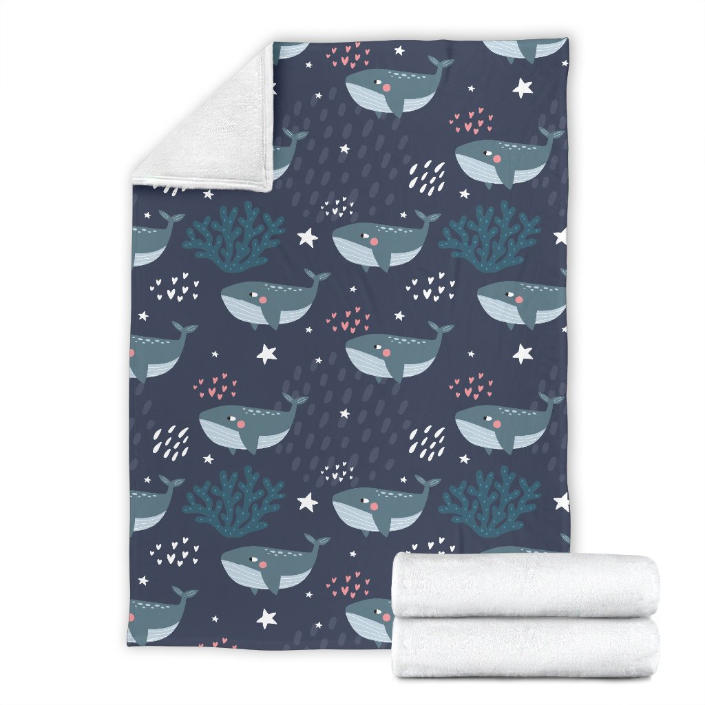 Whale Humpback Print Pattern Blanket-grizzshop