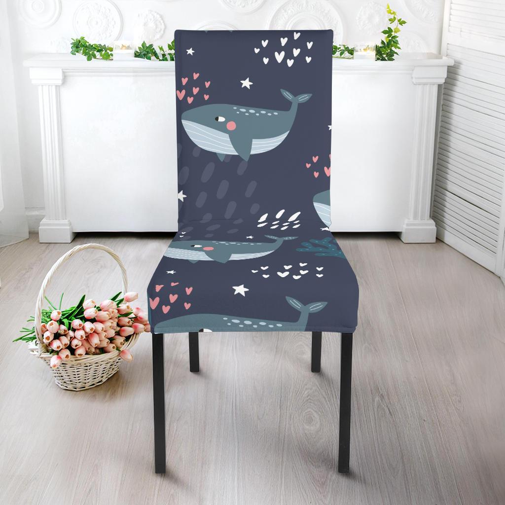 Whale Humpback Print Pattern Chair Cover-grizzshop