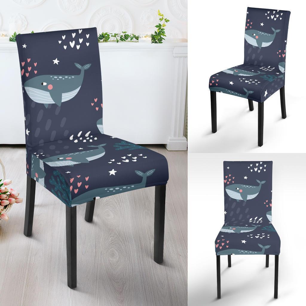 Whale Humpback Print Pattern Chair Cover-grizzshop