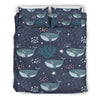 Whale Humpback Print Pattern Duvet Cover Bedding Set-grizzshop