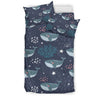 Whale Humpback Print Pattern Duvet Cover Bedding Set-grizzshop