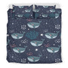 Whale Humpback Print Pattern Duvet Cover Bedding Set-grizzshop