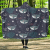 Whale Humpback Print Pattern Hooded Blanket-grizzshop