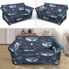 Whale Humpback Print Pattern Loveseat Cover-grizzshop