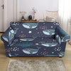 Whale Humpback Print Pattern Loveseat Cover-grizzshop