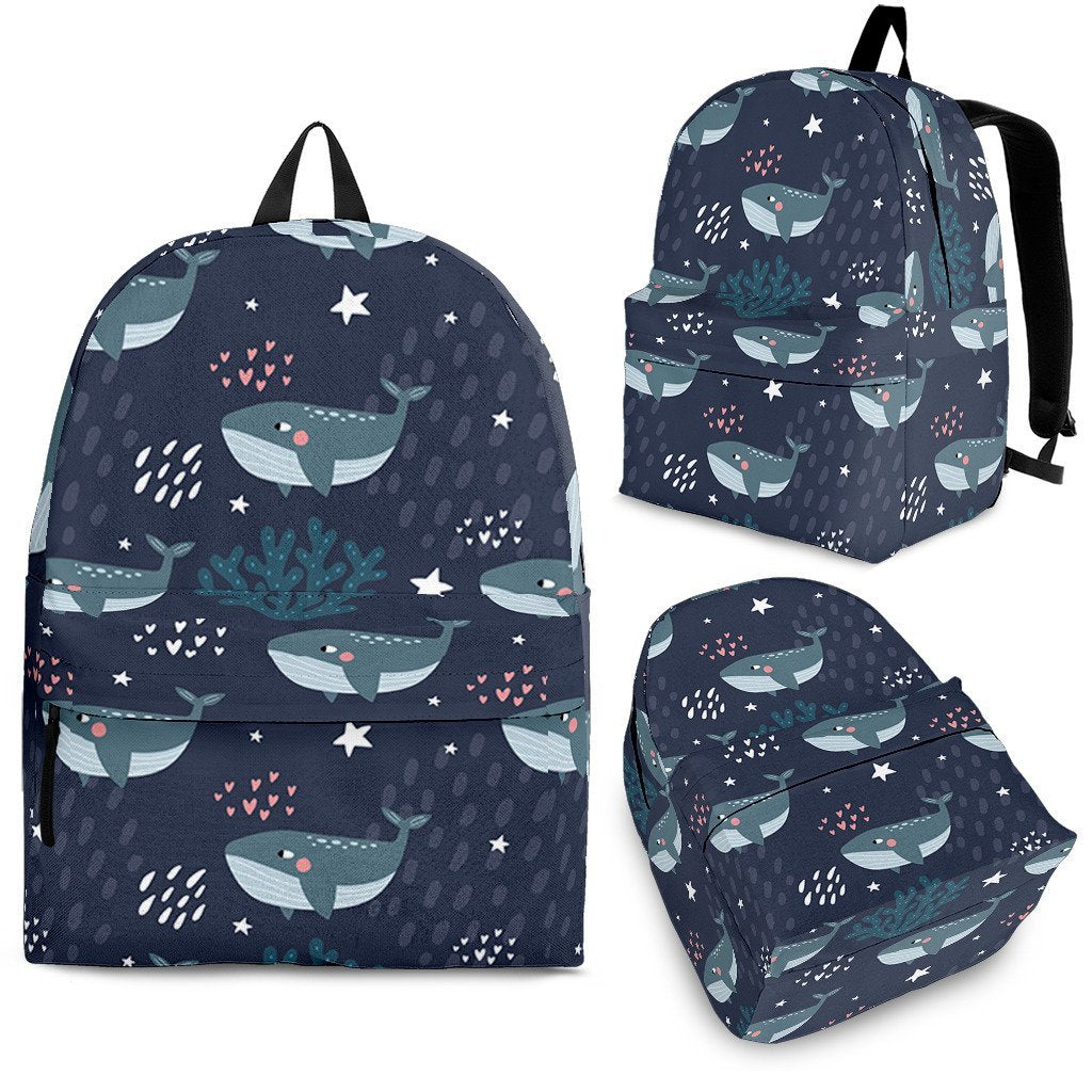 Whale Humpback Print Pattern Premium Backpack-grizzshop