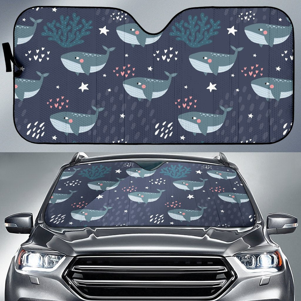 Whale Humpback Print Pattern Car Sun Shade-grizzshop