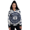 Wheel Zodiac Signs Print Women's Bomber Jacket-grizzshop