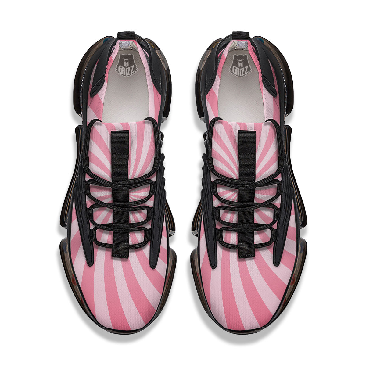 Whirlpool Spiral Pink Print Black Gym Shoes-grizzshop